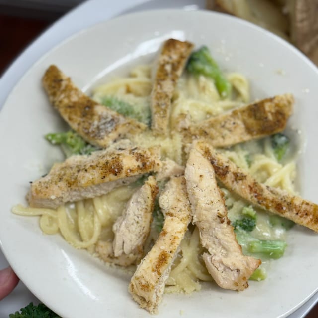 Chicken and Broccoli Alfredo.