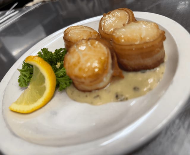 Bacon Wrapped Scallops.